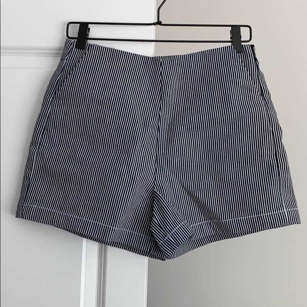 Striped high waisted shorts